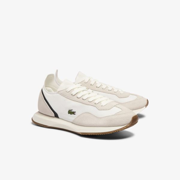 Lacoste Match Break Textile and Suede Sneakers - Tenisky Dámské Bílé / Tmavě Zelene | CZ-W7TJtq